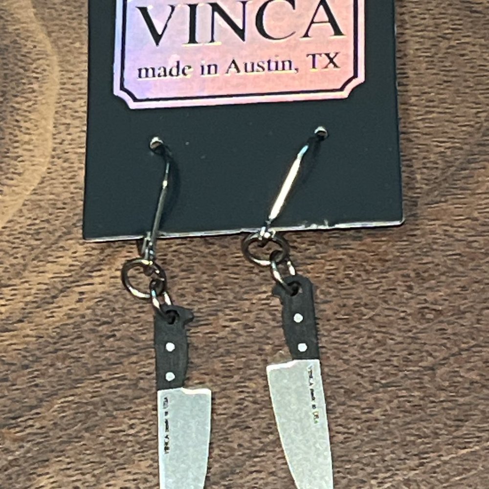 Vinca Tiny Chef's Knife Earrings